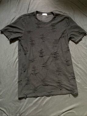 Drifter Black Distressed Shirt Dress Gabella Goth Emo Punk Size Medium